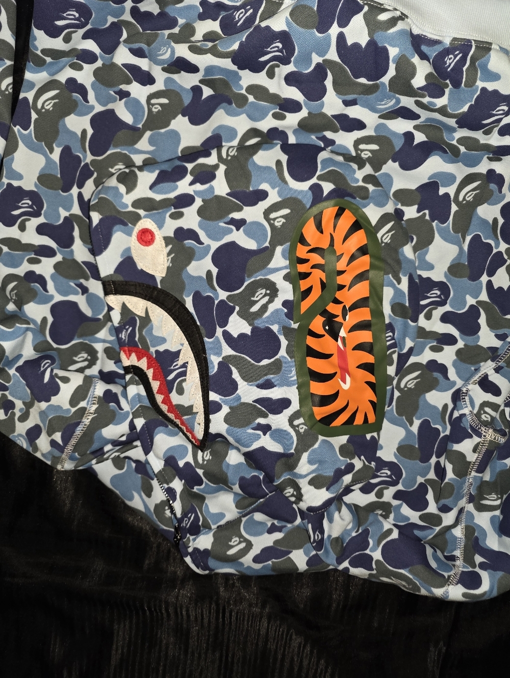 BAPE Shark ABC Camo Full Zip Hoodie, Blue Camo - Picture 5 of 7